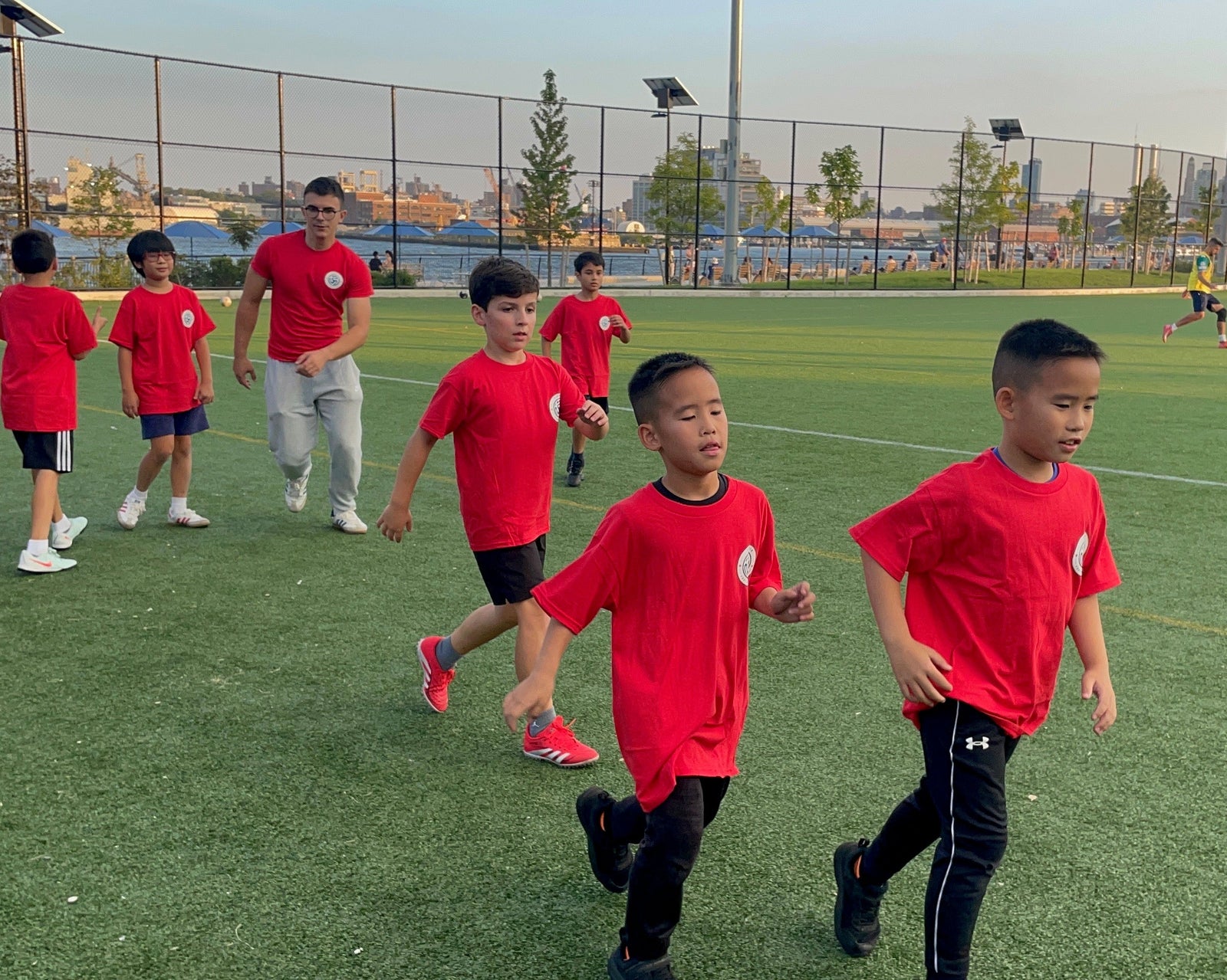 Soccer training at East River Park